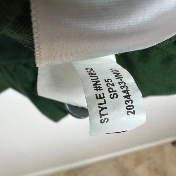 Madewell Sleeveless Crewneck Bubble Top Cotton Pleated Draped Green Small NWT - Picture 12 of 13